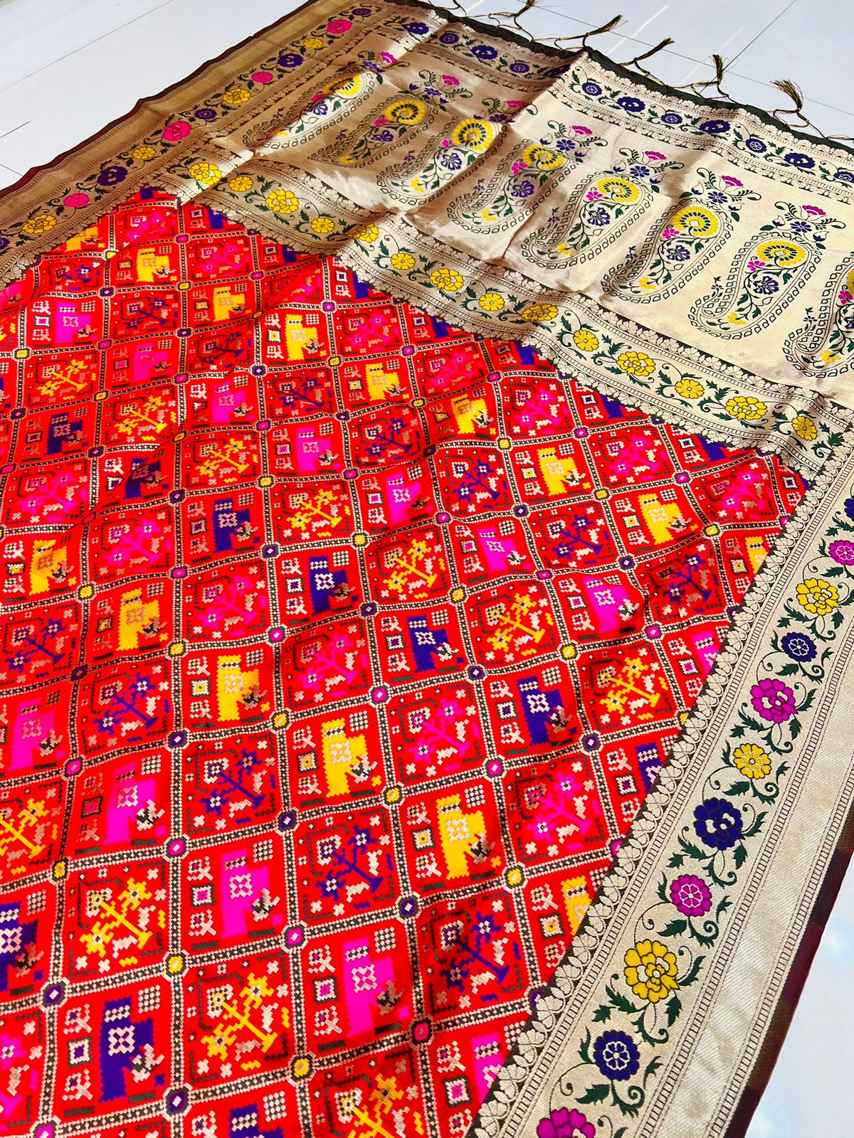 A Patola silk By Policona Fab Designer Non Catalog Sarees